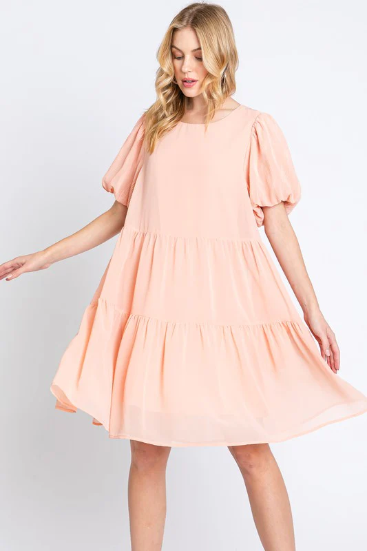 Peaches + Cream Tiered Dress
