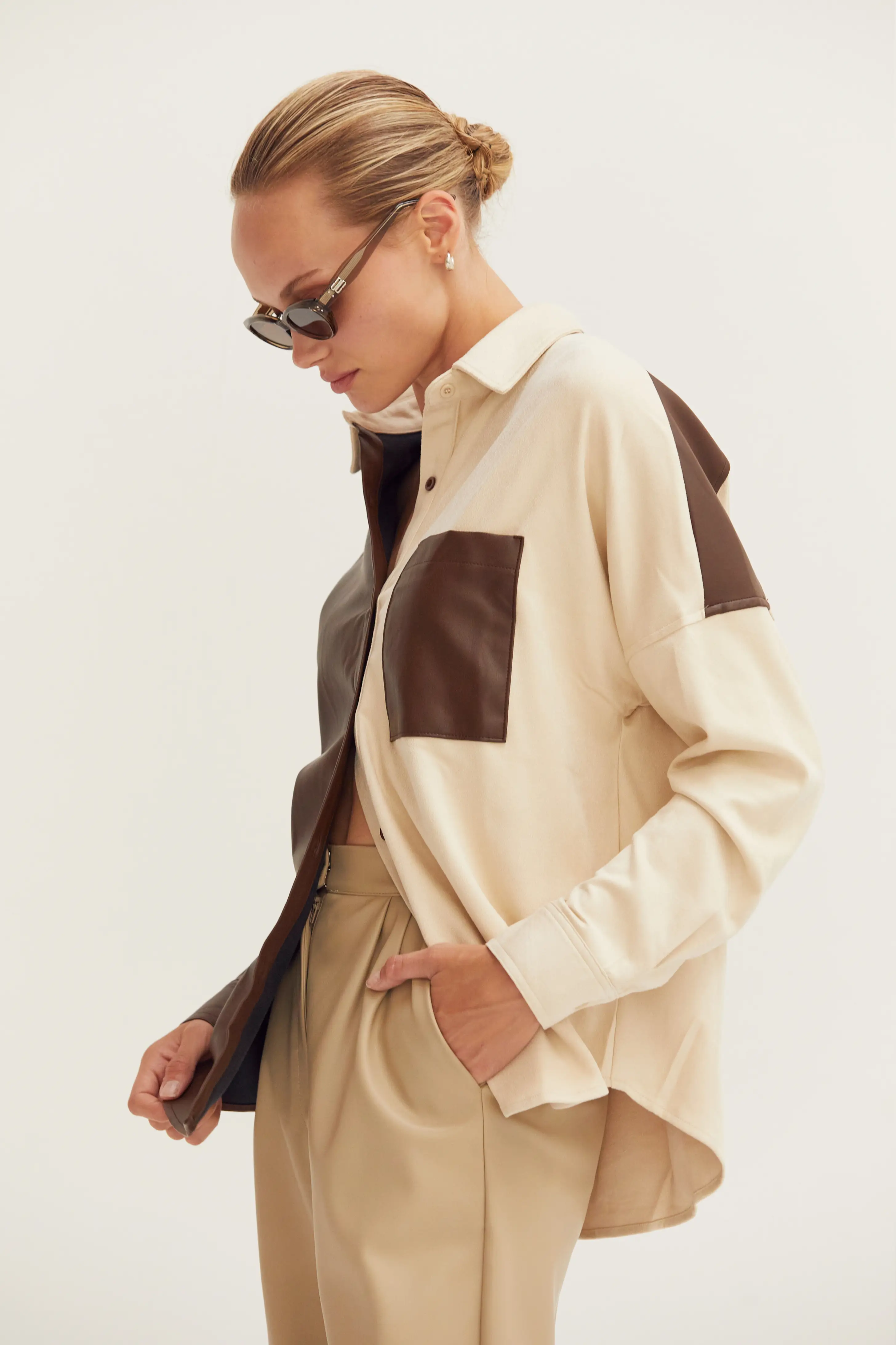 Leather Block Button Down - Image 2