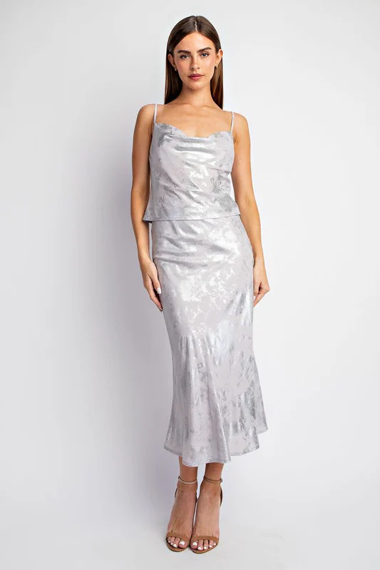 Soft Glam Metalic Skirt