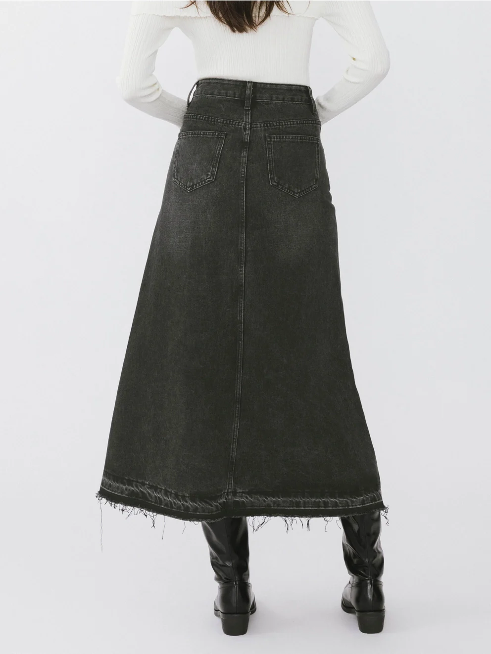 Serene Denim Maxi Skirt - Image 11