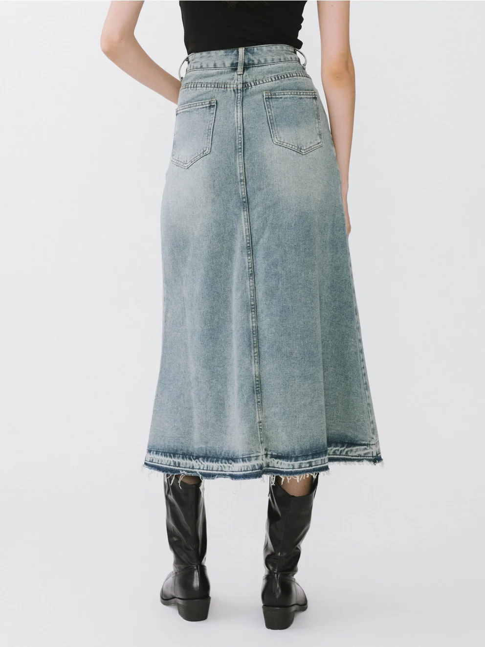 Serene Denim Maxi Skirt - Image 3