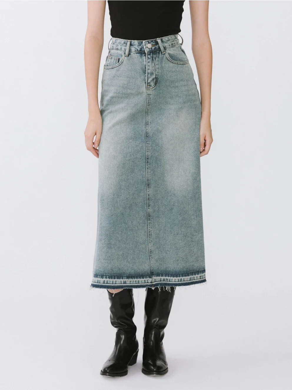 Serene Denim Maxi Skirt - Image 7