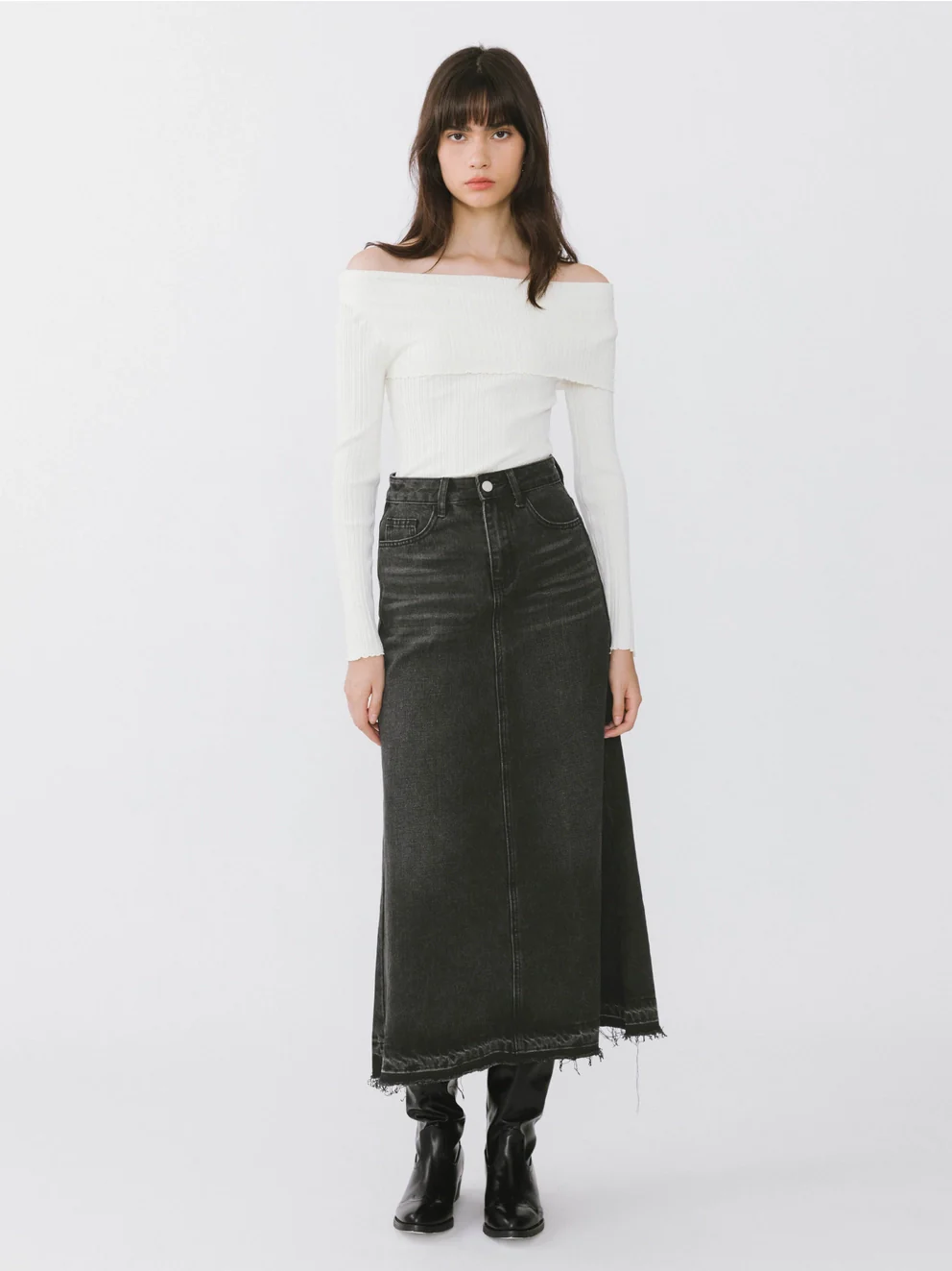 Serene Denim Maxi Skirt - Image 9