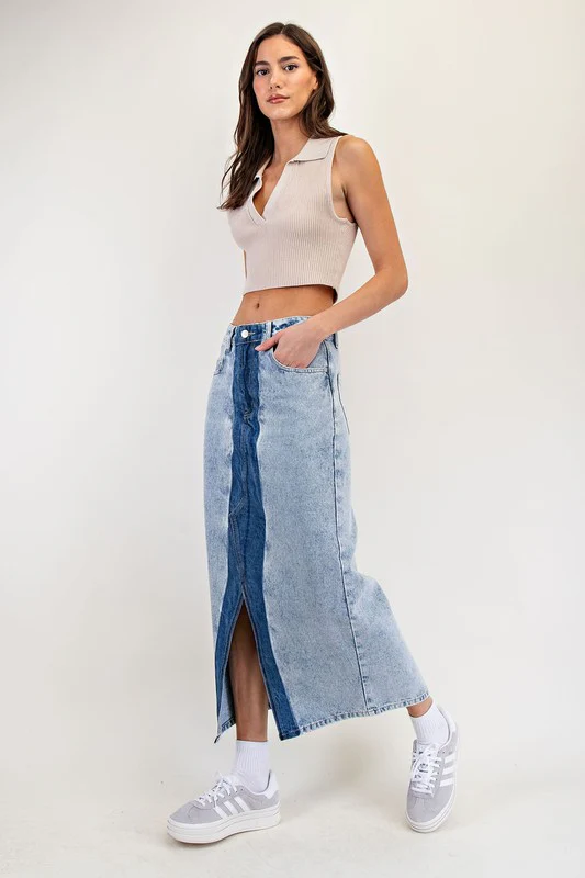 Spring Is Near Denim Skirt - Image 2