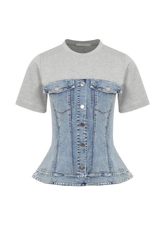 Tres Chic Denim Top - Image 3