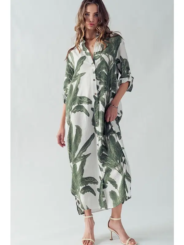 Elsie Palm Maxi Dress - Image 2