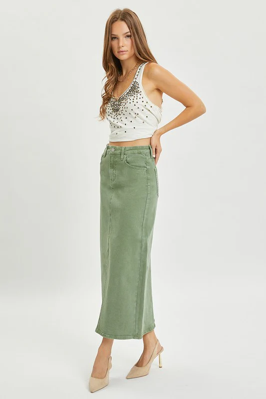 Wear Your Greens Denim Skirt - Image 3