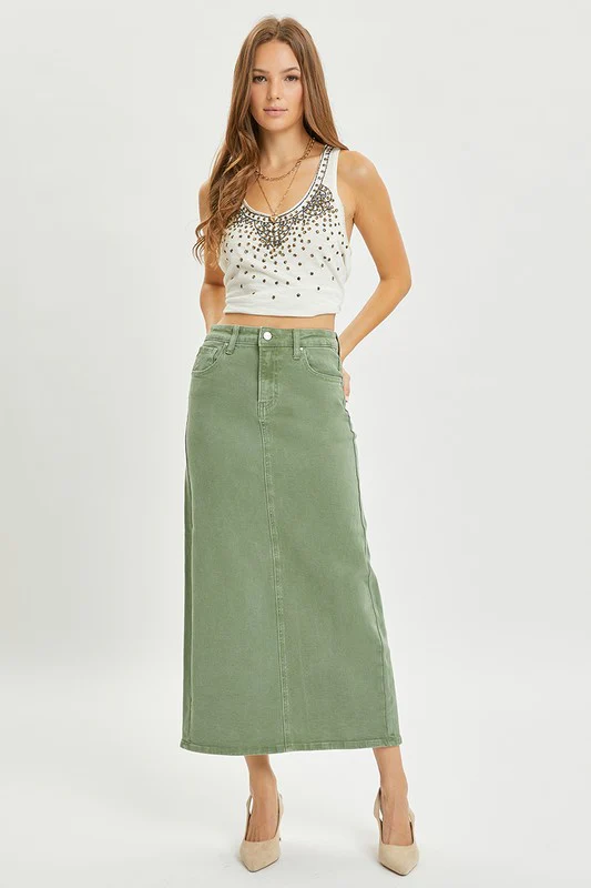 Wear Your Greens Denim Skirt - Image 4
