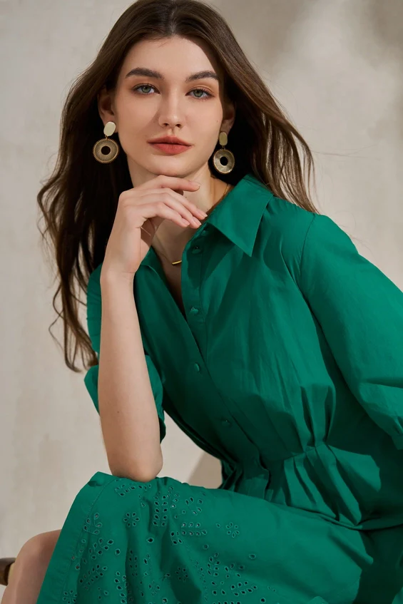 Green Envy Eyelet Dress - Image 2