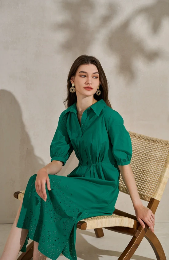 Green Envy Eyelet Dress - Image 3