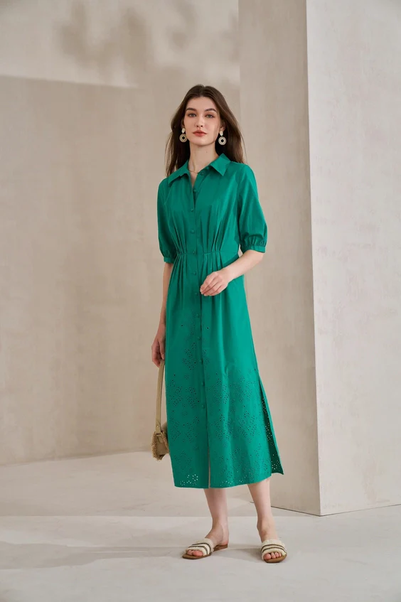 Green Envy Eyelet Dress - Image 4