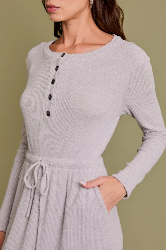 Henley Ribbed Dress - Image 2