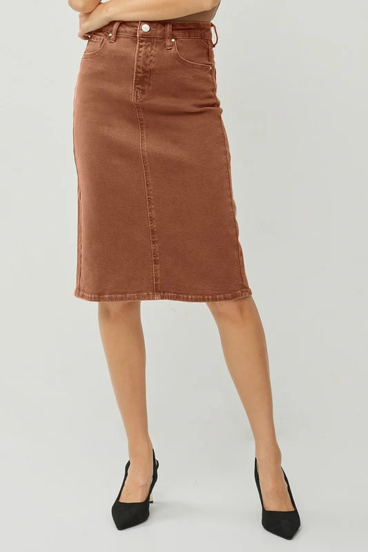 High Rise Denim Skirt - Image 2