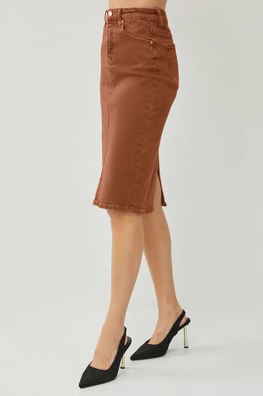 High Rise Denim Skirt - Image 9