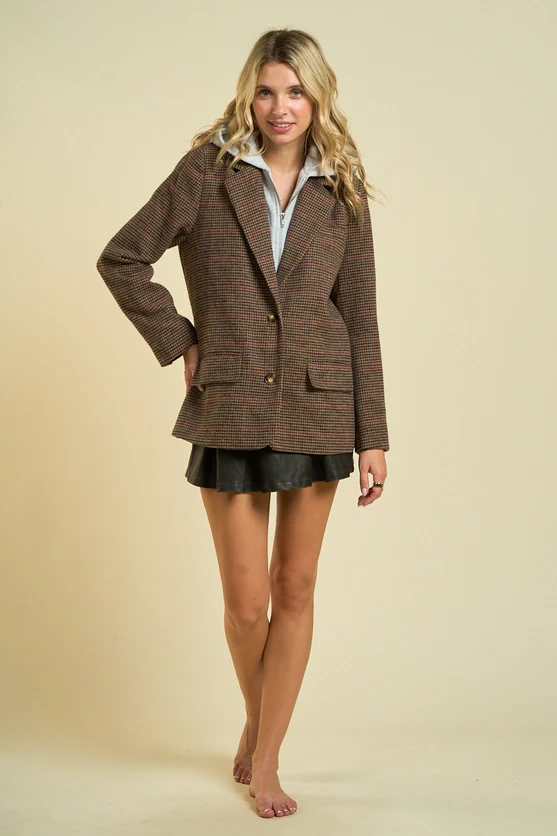 Hallie Houndstooth Blazer - Image 5