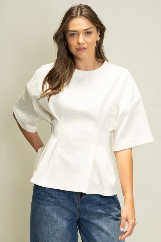 Jacquard Peplum Blouse - Image 5