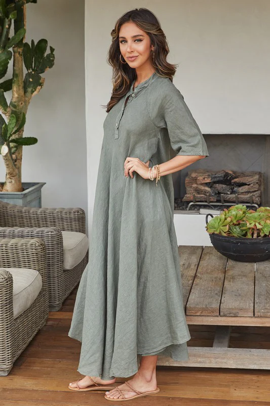 Darla Maxi Linen Dress - Image 18