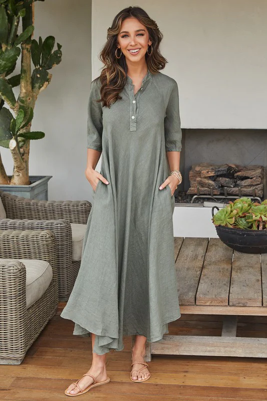 Darla Maxi Linen Dress - Image 19