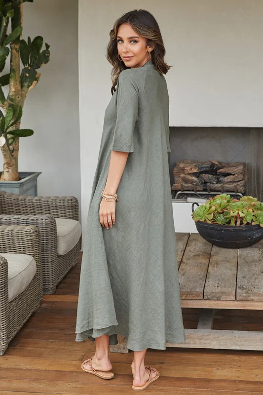 Darla Maxi Linen Dress - Image 20