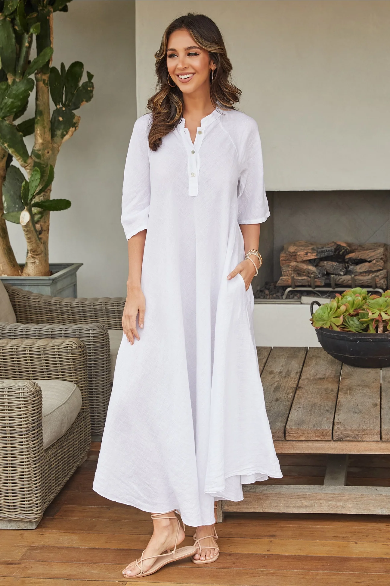 Darla Maxi Linen Dress - Image 22