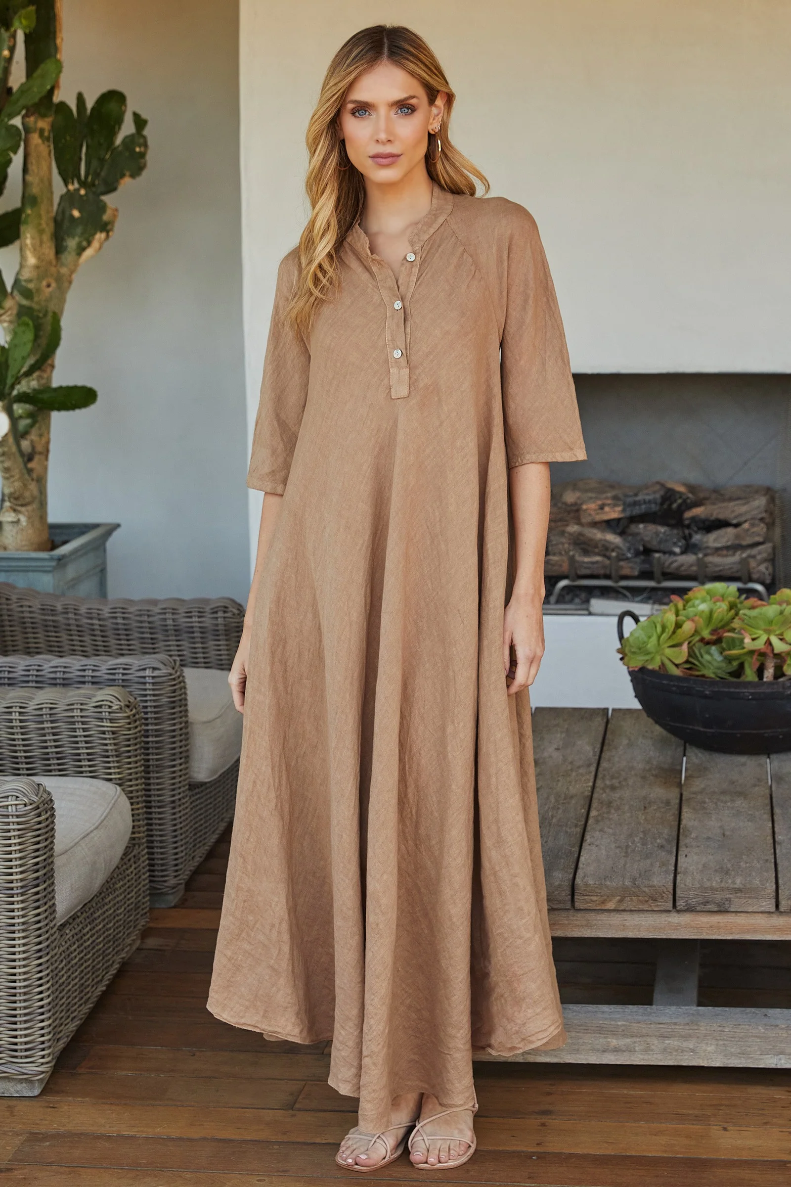 Darla Maxi Linen Dress - Image 3