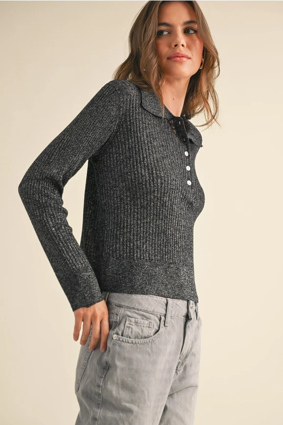 Mara Metallic Knit Top - Image 4