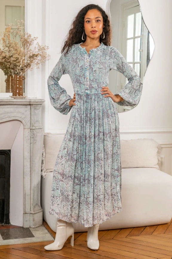 Hazy Smocked Maxi Dress