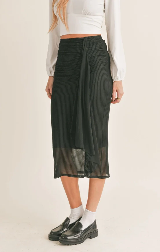 Royal Ruched Midi Skirt