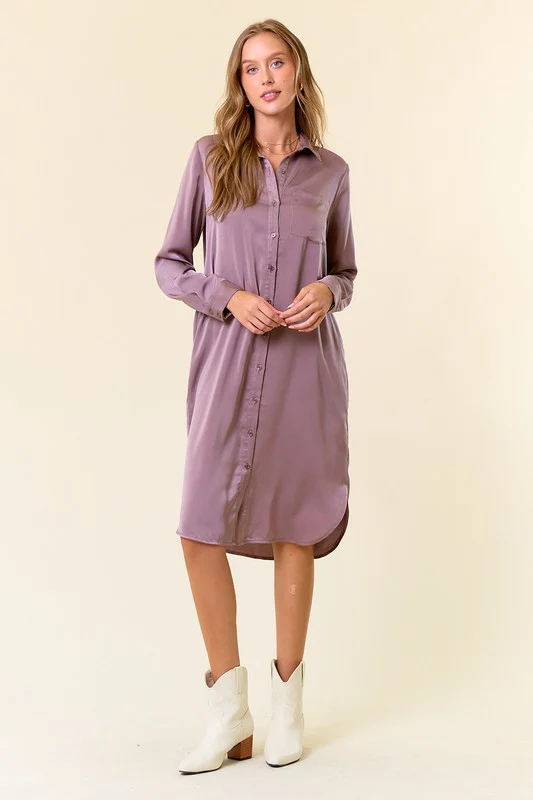 Angelina Satin Dress - Image 2