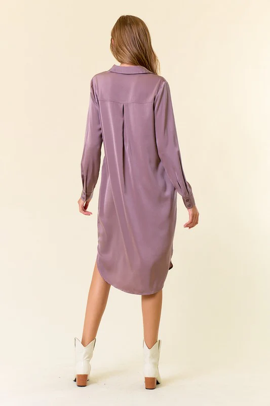 Angelina Satin Dress - Image 3