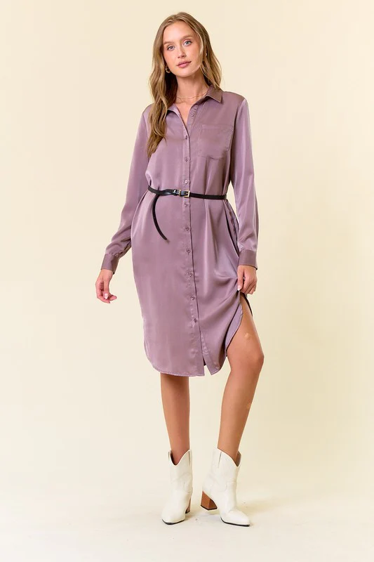 Angelina Satin Dress - Image 4