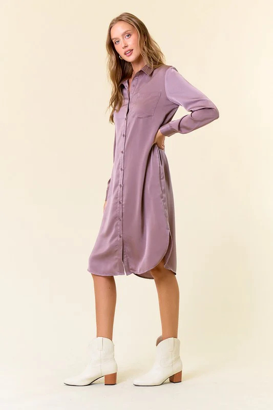 Angelina Satin Dress - Image 5
