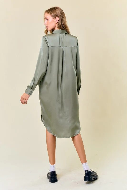 Angelina Satin Dress - Image 6
