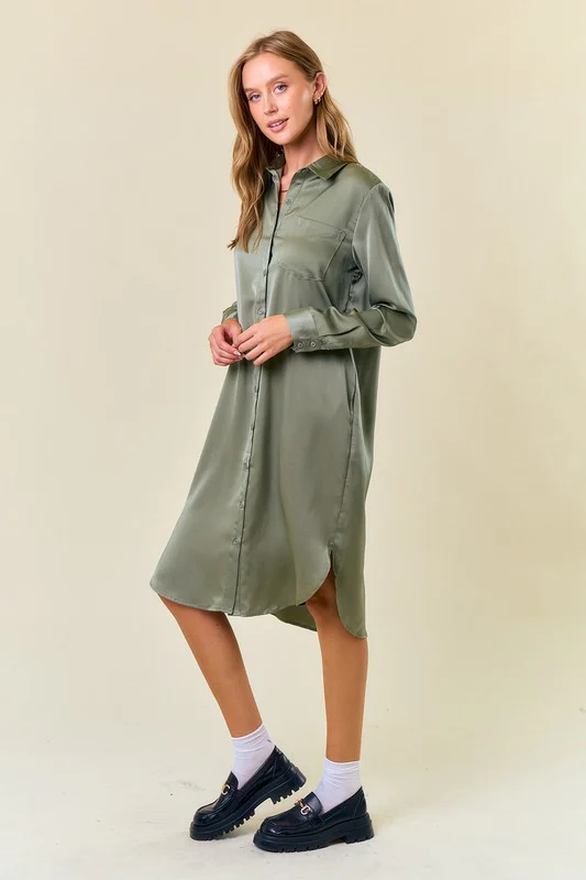 Angelina Satin Dress - Image 7