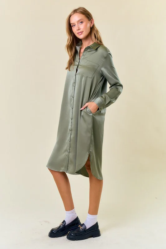 Angelina Satin Dress - Image 8