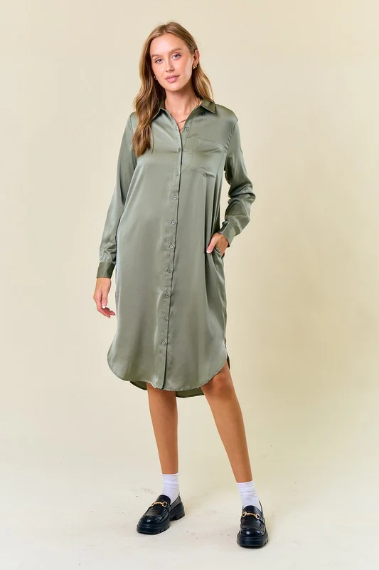 Angelina Satin Dress - Image 9