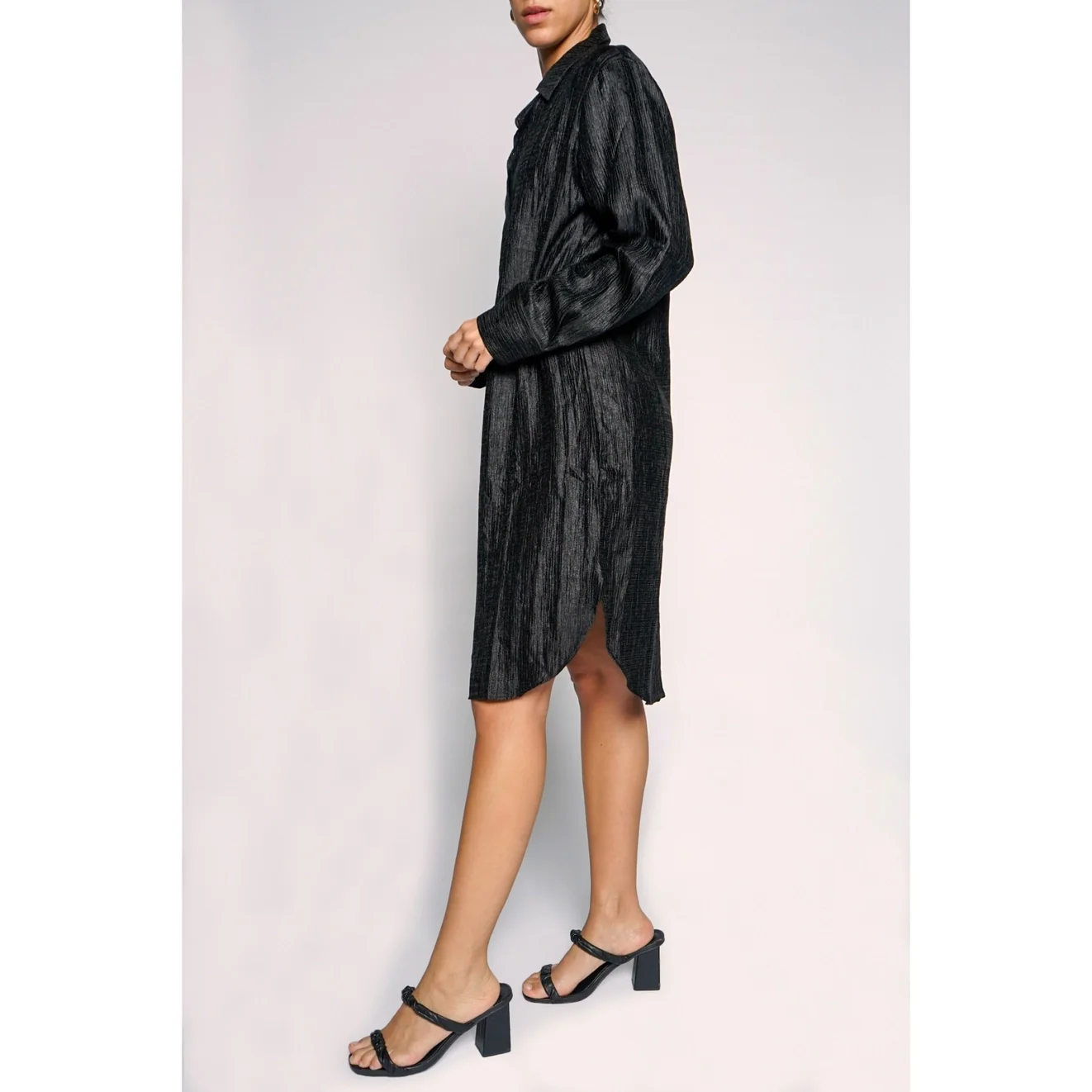 Crinkle Shirt Dress - Image 7
