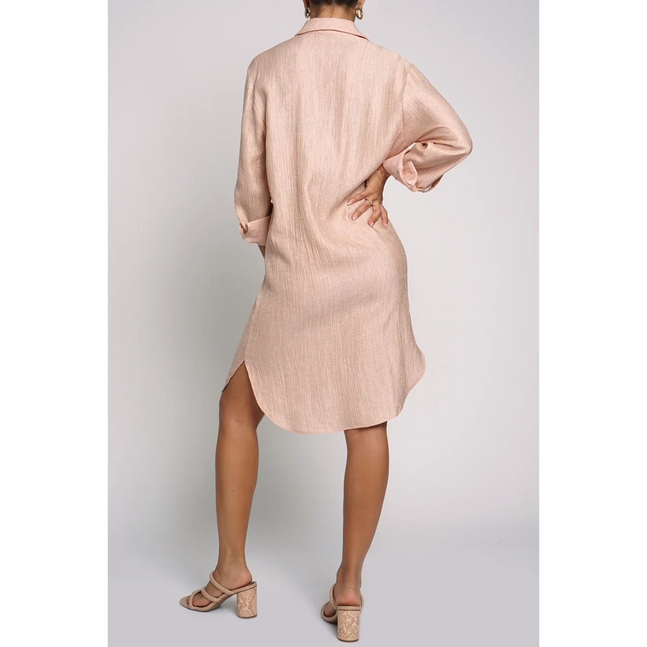 Crinkle Shirt Dress - Image 9