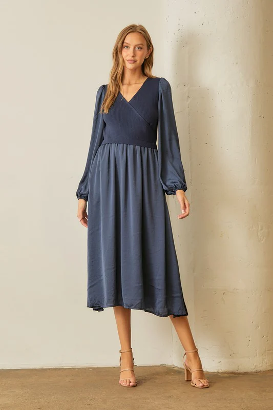 Sweater Wrap Top Dress