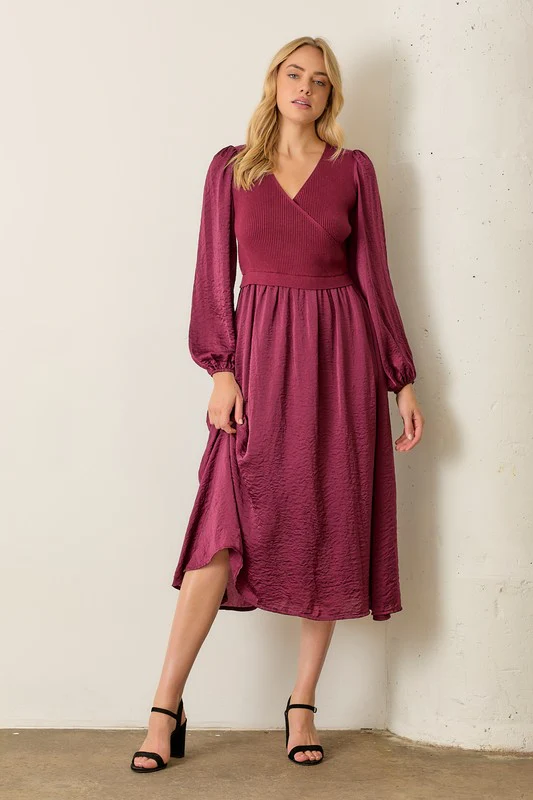 Sweater Wrap Top Dress - Image 2