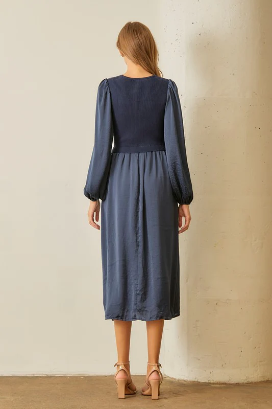 Sweater Wrap Top Dress - Image 4