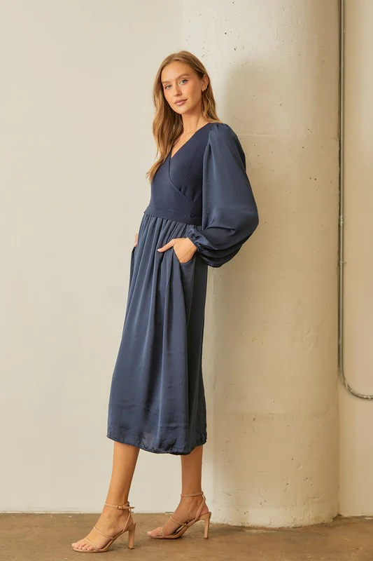 Sweater Wrap Top Dress - Image 5